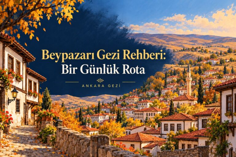 Beypazarı Gezi Rehberi: Bir Günlük Rota başlıklı temsili evler illüstrasyonu
